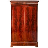 c.1850 Louis Philippe Figured Flame Mahogany Armoire
