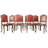 Set of 8 Antique Oak Italian Chairs