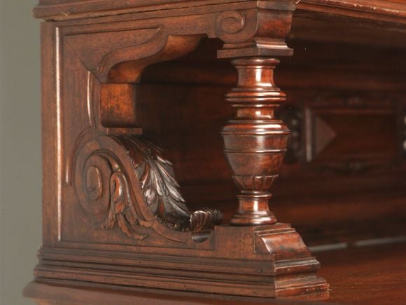 c.1875 Renaissance Revival Walnut Hutch 1