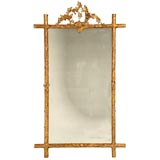 c.1880 24k Gold Leaf Faux Bois Mirror