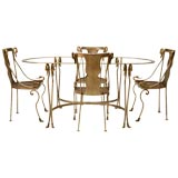 Nickel Plated Iron and Bronze Dining Set