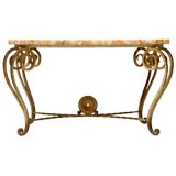 French Marble and Iron Coffee Table