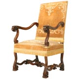 c.1860 Louis XIII Style Throne Chair