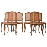 Set of Six Louis XV Style Caned Chairs