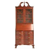 c.1940 Petite Chippendale Style Secretary Bookcase