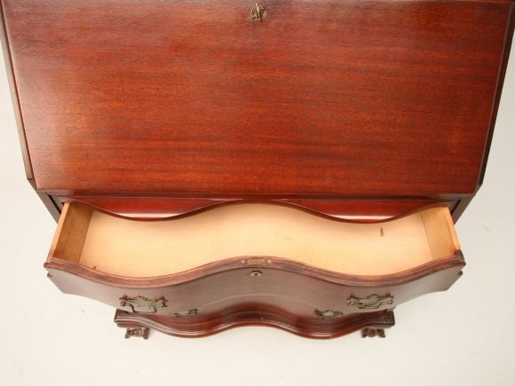 c.1940 Petite Chippendale Style Secretary Bookcase 3