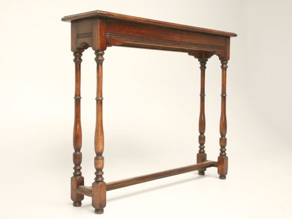 Oak Console Table with Yew Wood Banding