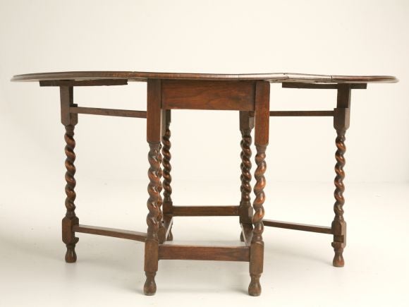 English Barley Twist gateleg table made from oak with a very nice patina.