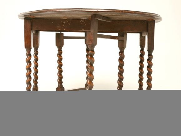 19th Century c.1890 English Barley Twist Gateleg Table