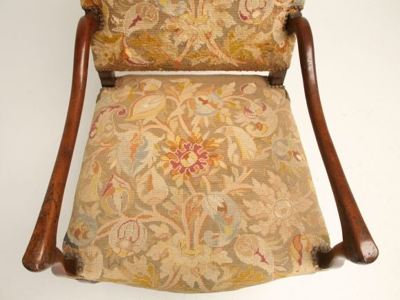 c.1820 Needlepoint Throne Chair 2