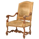 c.1890 French Louis XIII Style Throne Chair