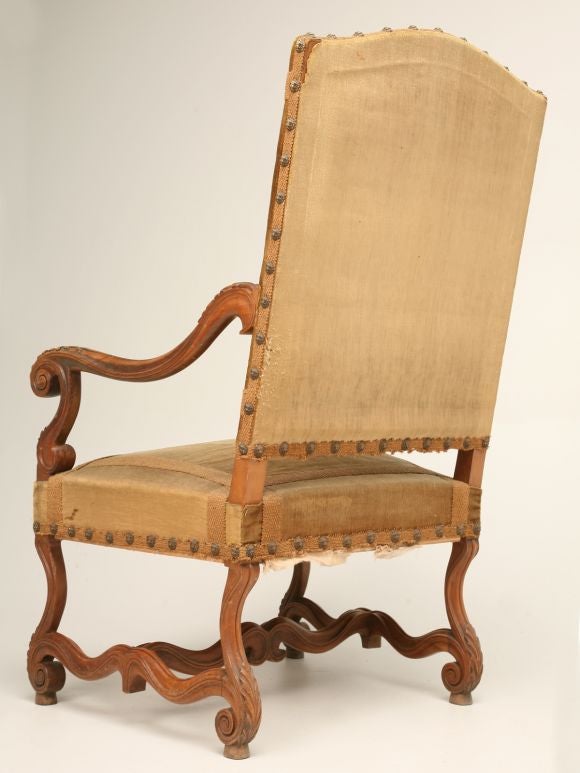 c.1890 French Louis XIII Style Throne Chair 3
