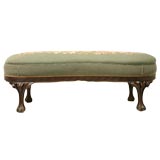 c.1870 Antique English Chippendale Kidney Shaped Bench