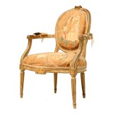 c.1850 French Louis XVI Painted and Gilded Chair