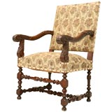 Louis XIII Style Walnut Throne Chair