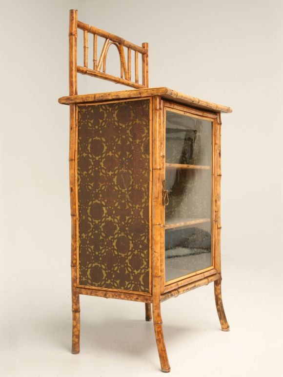 c.1880 Petite English Bamboo Vitrine