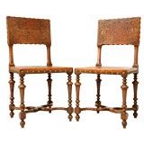 c.1860 Spanish Tooled Leather Chairs