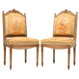 c.1880 Pair of Louis XVI Style Side Chairs (2 Pair Available)