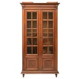 c.1870 Petite Henri II Style Walnut Bibliotheque