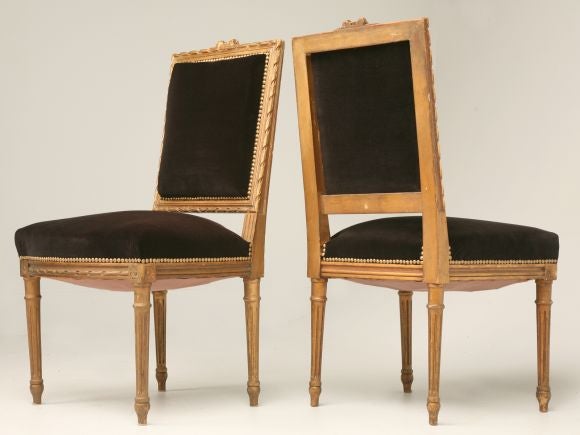c.1880 Louis XVI Style Gilded Side Chairs
