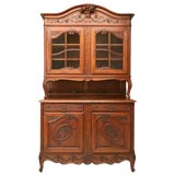 Antique c.1880 Louis XV Style Oak China Cabinet