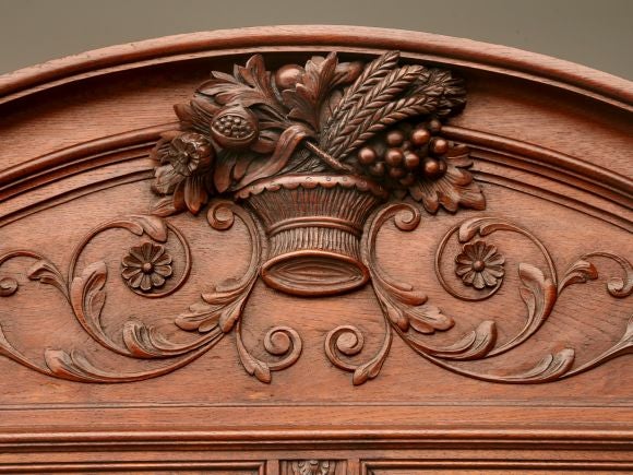c.1880 Louis XV Style Oak China Cabinet