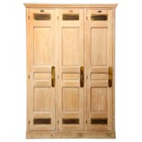 Used c.1890 French Limed Oak Bank Lockers