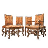 Set of 6 Solid Oak English 40's Dining Chairs