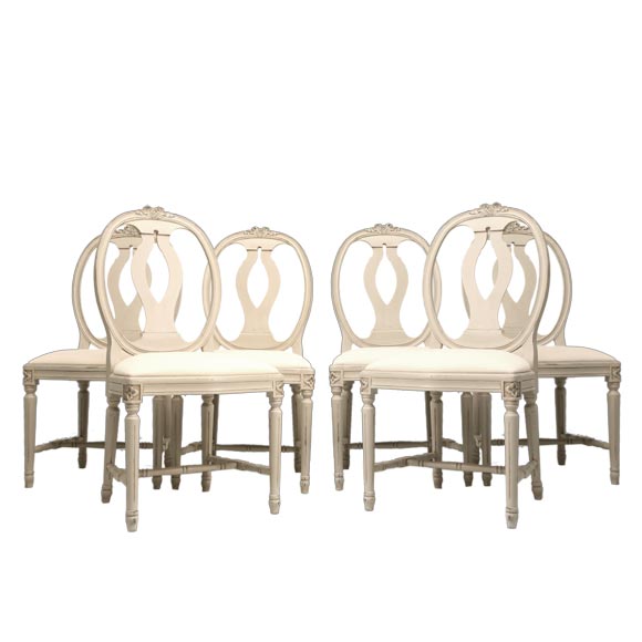 Set of 6 Swedish Style Dining Chairs