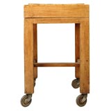 Vintage c.1940 Petite French Butcher Block on Casters