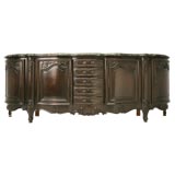 c.1930 Louis XV Style Cherry Buffet w/ Marble Top