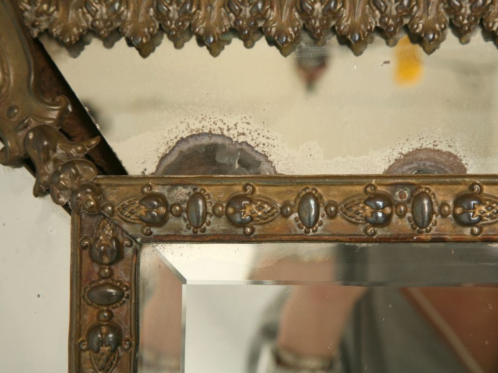 20th Century c.1900 Ornate Louis XIV Style Pediment Mirror