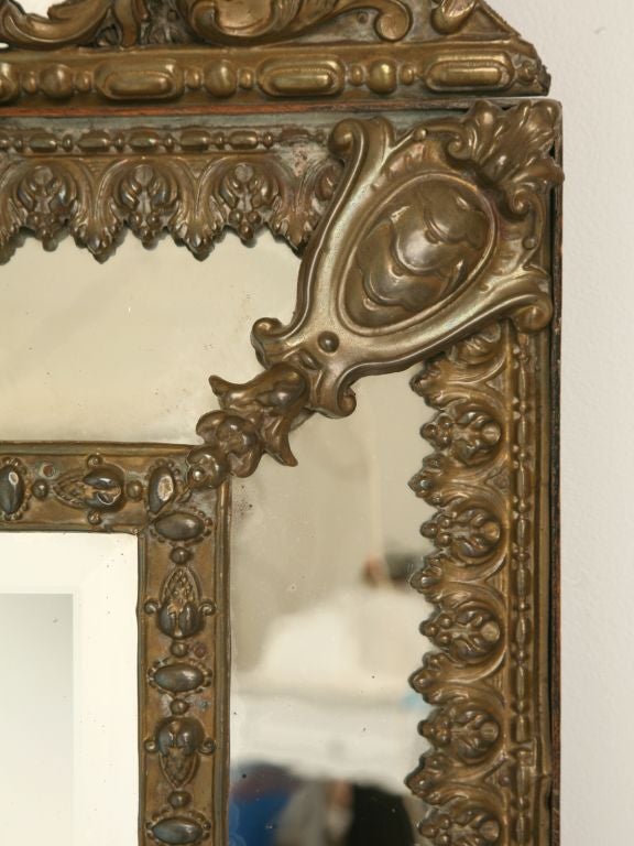 c.1900 Ornate Louis XIV Style Pediment Mirror 1
