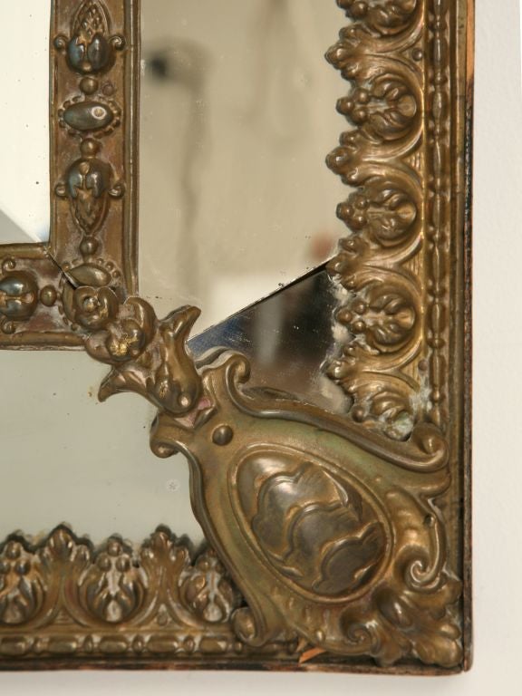 c.1900 Ornate Louis XIV Style Pediment Mirror 3