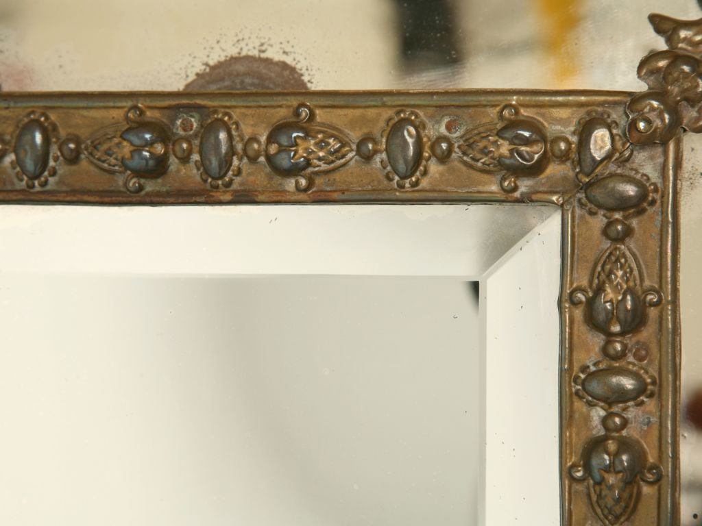 c.1900 Ornate Louis XIV Style Pediment Mirror 4