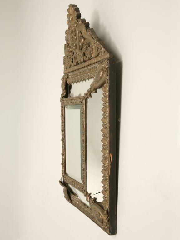 c.1900 Ornate Louis XIV Style Pediment Mirror 5