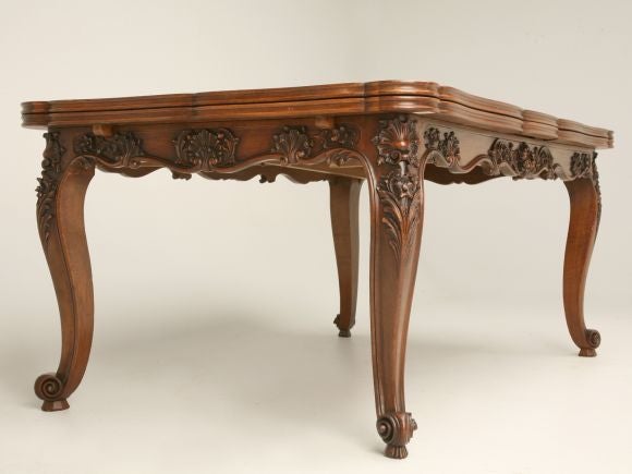 Louis XV Style Walnut Draw Leaf Table