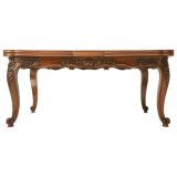 Antique Louis XV Style Walnut Draw Leaf Table