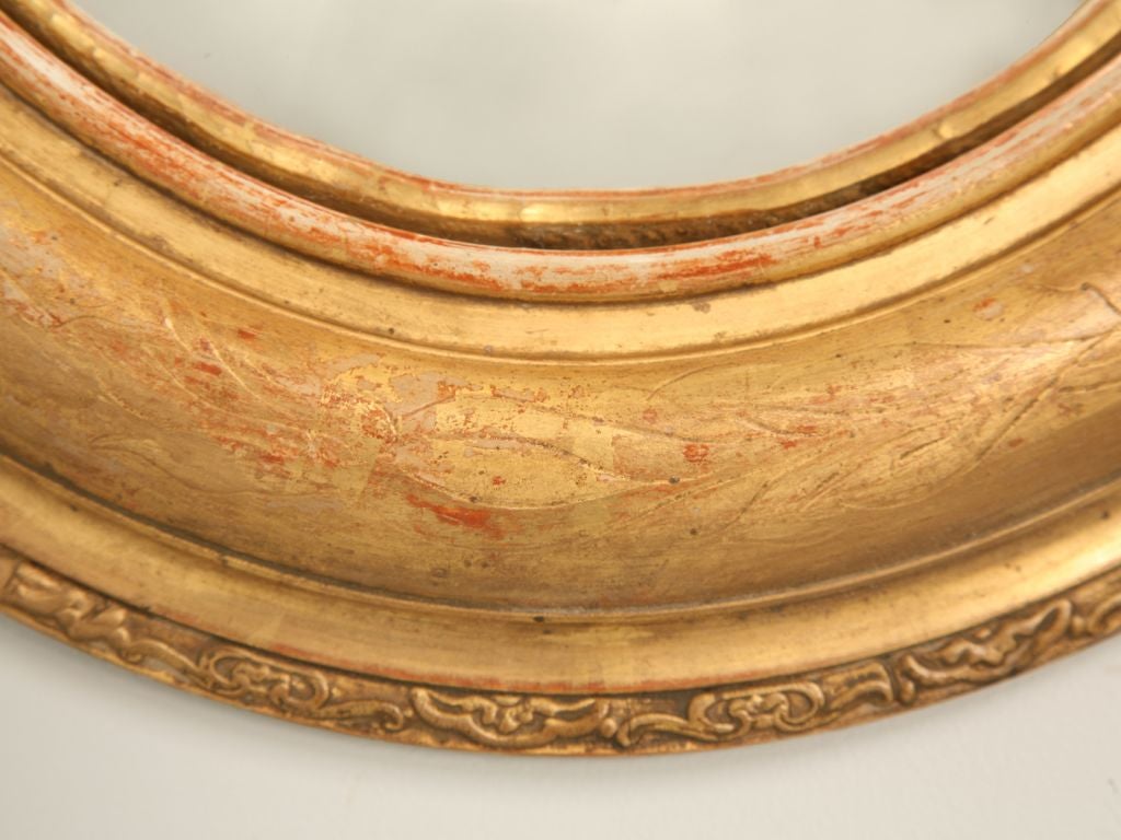 French c.1850 Oval Convex Louis Philippe Gilt Mirror