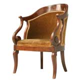 c.1820 Empire Style Book-Matched Mahogany Chair