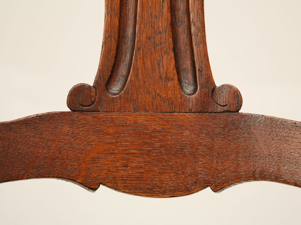 c.1880 Set of 4 Louis XV Style Oak Chairs 1
