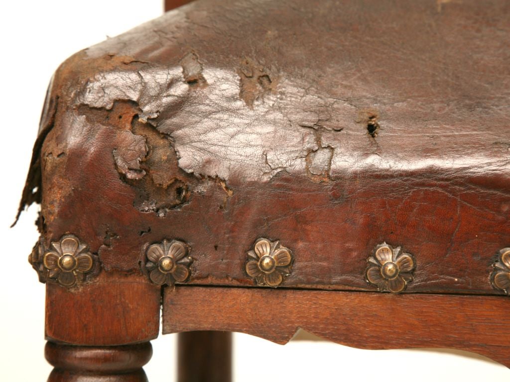 c.1880 Set of 4 Louis XV Style Oak Chairs 3