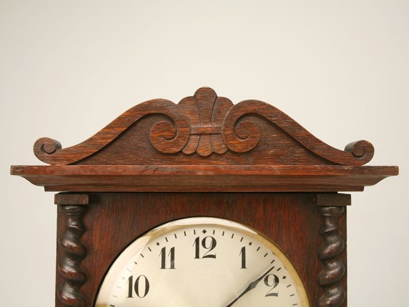 German c.1910 Oak Grandmother Clock