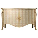 French Handmade Harlequin Buffet w/ Turquoise Interior