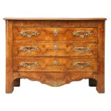 c.1800 Louis XIV Style Book-Matched Burled Walnut Commode