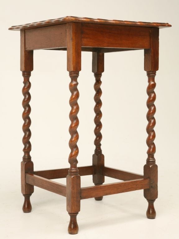 c.1920 Oak Barley Twist Side Table