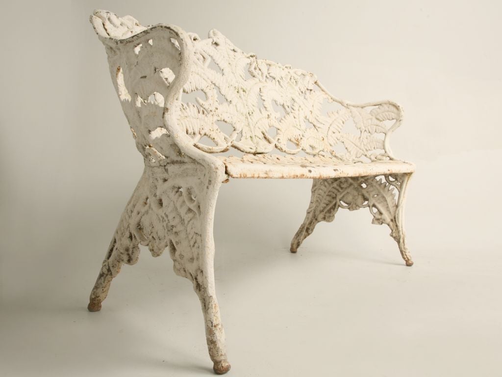 c.1890 Cast Iron Fern and Blackberry Pattern Bench