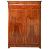 c.1850 Louis Philippe Style Book-Matched Walnut Armoire