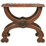 c.1780 Hand-Tooled Leather Bench or Stool