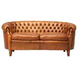 Vintage c.1930 French Leather Settee